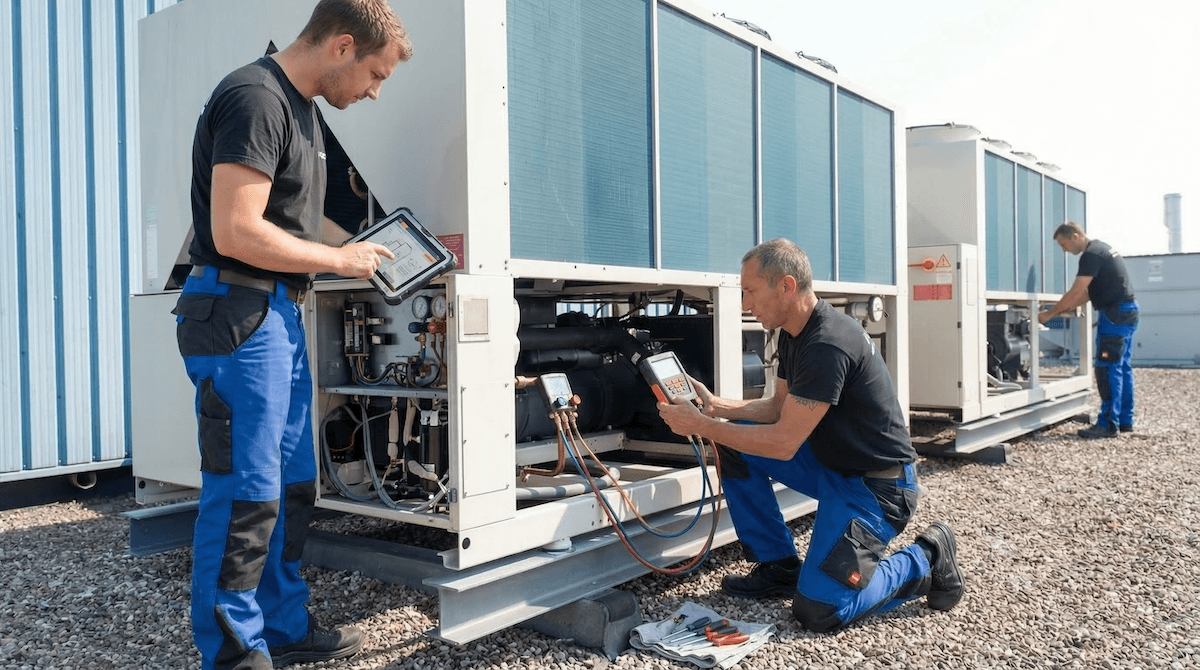 Herzog Techniker an der Anlage